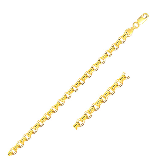 14k Yellow Gold Diamond Cut Cable Link Chain (3.70 mm)