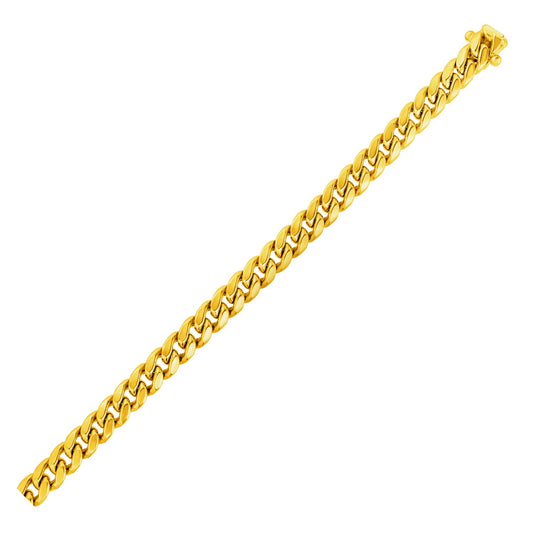 14k Yellow Gold Semi Solid Miami Cuban Chain (6.10 mm)