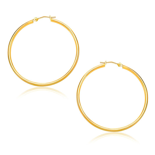 10k Yellow Gold Polished Hoop Earrings (1.5x30mm)