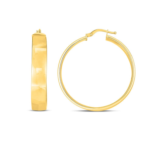 14k Yellow Gold Wedding Band Hoops (7x35mm)